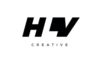 HLV letters negative space logo design. creative typography monogram vector	