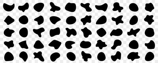 Set of black liquid and fluid shapes design elements