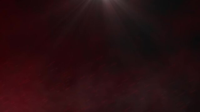 Cinematic animation with bright red hues on the background. Background animation, particles and smoke create a sense of movement and space filling. Ideal as a screensaver or background for advertising