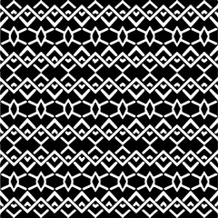 Vector geometric seamless pattern. Minimal ornamental background with abstract shapes. Black and white texture. Simple abstract ornament background. Dark repeat design for decor, fabric, cloth.