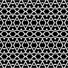 Vector geometric seamless pattern. Minimal ornamental background with abstract shapes. Black and white texture. Simple abstract ornament background. Dark repeat design for decor, fabric, cloth.