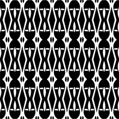 Vector geometric seamless pattern. Minimal ornamental background with abstract shapes. Black and white texture. Simple abstract ornament background. Dark repeat design for decor, fabric, cloth.