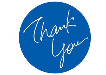 Thank You,hand lettering,round shape