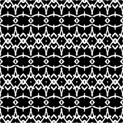 Vector geometric seamless pattern. Minimal ornamental background with abstract shapes. Black and white texture. Simple abstract ornament background. Dark repeat design for decor, fabric, cloth.