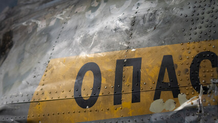 Part of a russian helicopter shot down in Ukraine during russian war on Ukraine 2022
