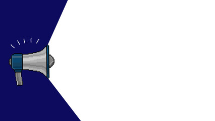 8bit megaphone on blue background with speech bubble, Vector illustration stock illustration 06