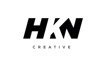 HKN letters negative space logo design. creative typography monogram vector	