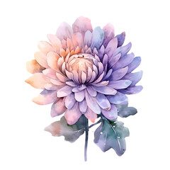 watercolor pink dahlia isolated on white. Floral Illustration for Weddings and Celebrations. Generative AI