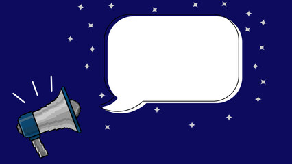 8bit megaphone on blue background with speech bubble, Vector illustration stock illustration 02