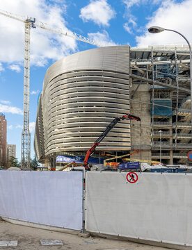 Renovation work at the Santiago Bernabeu stadium, home of the Real Madrid football team
