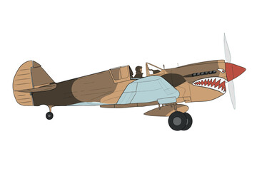 Illustration of war plane vector - obrazy, fototapety, plakaty