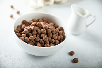 Delicious breakfast cereals with chocolate