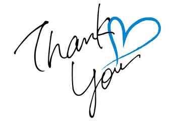 Thank You,hand lettering,black ink,heart