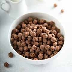 Delicious breakfast cereals with chocolate