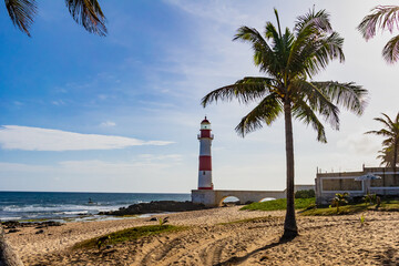 
Dusk view at Farol de Itapuã, touristic point of Salvador, bahia, brazil