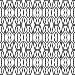Stylish texture with figures from lines.Abstract geometric black and white pattern for web page, textures, card, poster, fabric, textile. Monochrome graphic repeating design. 