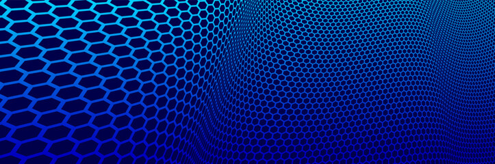 Obraz na płótnie Canvas Hexagons pattern in 3D perspective vector abstract background, technology theme network and big data image.