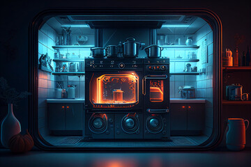 Future home decoration design illustration