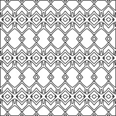 Stylish texture with figures from lines.Abstract geometric black and white pattern for web page, textures, card, poster, fabric, textile. Monochrome graphic repeating design. 