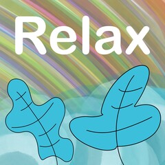 Relax Colorful Blue Leaves Abstract Background Text 