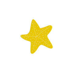 Starfish. Atlantic star. Marine Animal Vector illustration on white background.