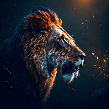 Portrait of a lion