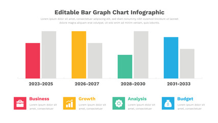 Bar chart  Infographic presentation  template Fully editable