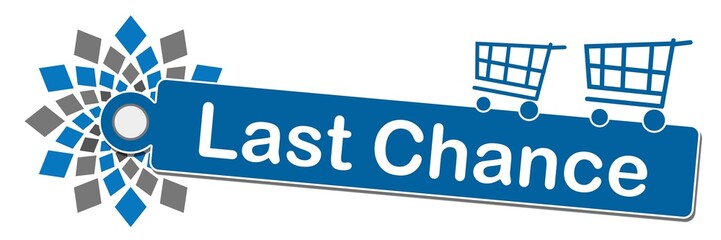 Last Chance Circular Squares Shopping Cart Text Blue Grey