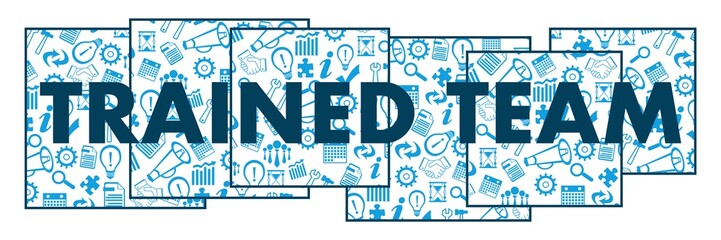 Trained Team Business Texture Blue Squares Text Horizontal