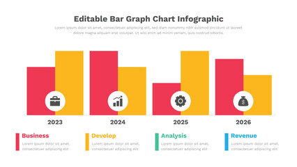 Bar chart  Infographic presentation  template Fully editable
