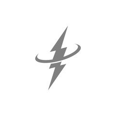 Lightning bolt icon isolated on transparent background