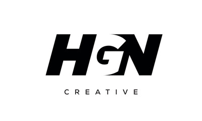 HGN letters negative space logo design. creative typography monogram vector	