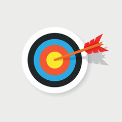 Archery target icon in flat style. Dartboard vector illustration on isolated background. Aim accuracy sign business concept.