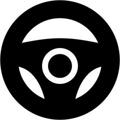 Car Steering Glyph Icon