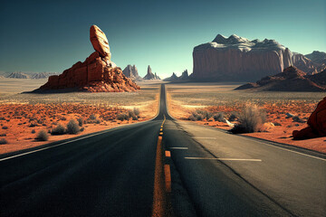 AI generates desert highway illustrations