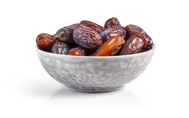 Silver Bowl of Dried Date Fruits - Generative AI
