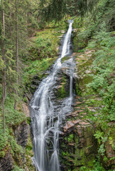 Kamieńczyk waterfall. Long exposition with silk effect	