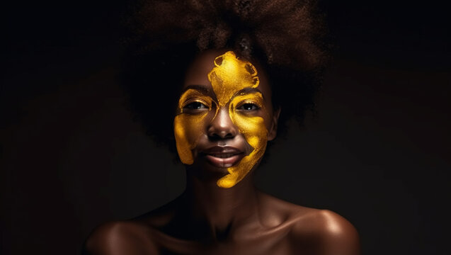 African woman - Afro woman beauty concept, created with Generative AI technology