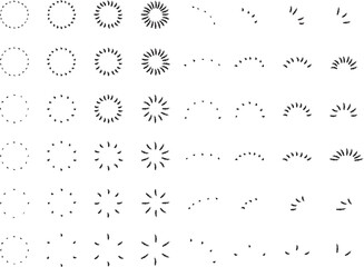 イラスト素材：手書き　シンプルなサンバースト・スターバースト・ベクター・太陽のシンボル