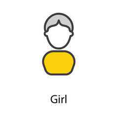 Girl icon design stock illustration