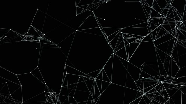 Abstract futuristic, polygonal space with a dark background with connecting points, lines and triangles. The concept of science, business, space Green Screen Alpha Matte Loop Aniamtion Background