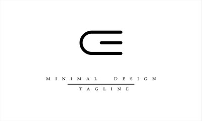 CE or EC Minimal Logo Design Vector Art illustration 