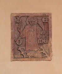 Historic Relief Depicting Saint Lawrence in Perugia, Umbria, Italy