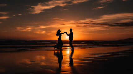Couple Dancing at Sunset