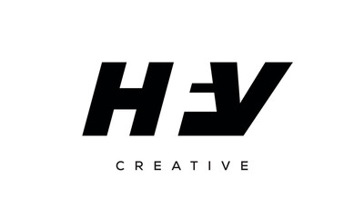 HFV letters negative space logo design. creative typography monogram vector	