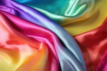 Silk texture elegant background and wallpaper. rainbow color - multi colors (ai generated)