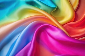 Obraz premium Silk texture elegant background and wallpaper. rainbow color - multi colors (ai generated)