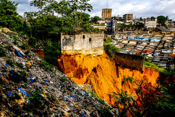 Waste and slums in Abidjan, Ivory Coast.