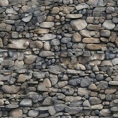 Seamless Natural Stone Wall Textures Pattern Illustration Background with Generative AI