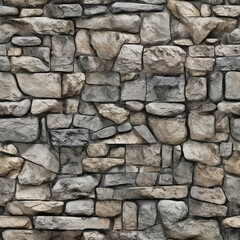 Seamless Natural Stone Wall Textures Pattern Illustration Background with Generative AI